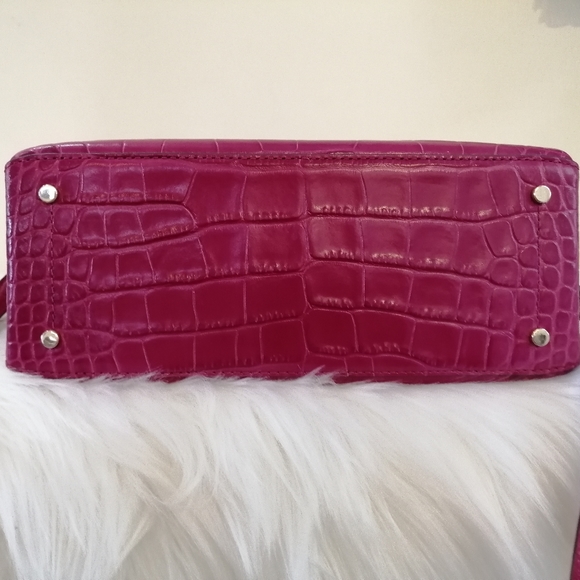 NWT Kate Spade Eva Croco Purse in Cherry Pie Pink - Picture 7 of 11